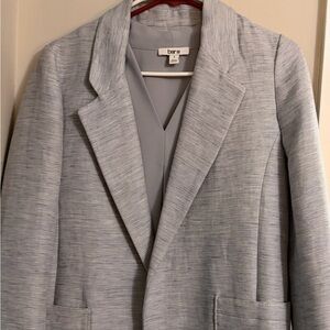 Banana Republic Light Gray Heathered Women's Blazer and Bar III Blouse